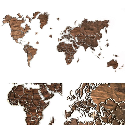 Wooden Wall World Map