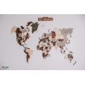 Multicolor Wooden Wall World Map