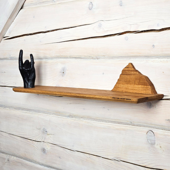 Wooden Shelf with Everest Mountain Silhouette
