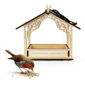 Wooden Bird Feeder for Outdoor Spaces