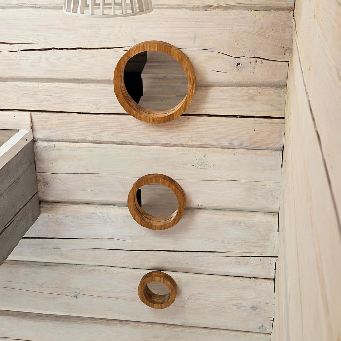Handmade Oak Mirror Set (3 pcs)