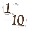Wooden Table Numbers 1–10, Handmade Decor for Weddings