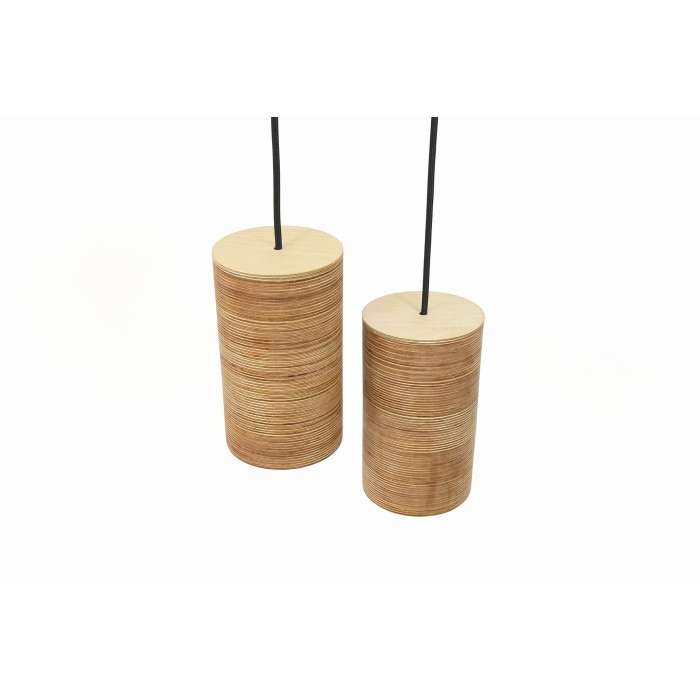 Wooden hanging lamp set of 2