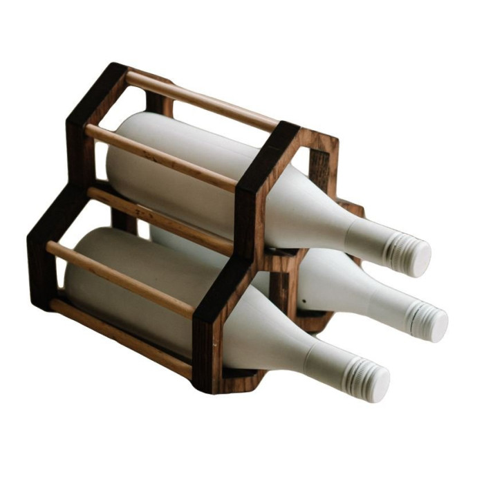 Wooden wine bottle holder „Vynas“