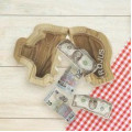 Wooden dismantlable piggy bank 
