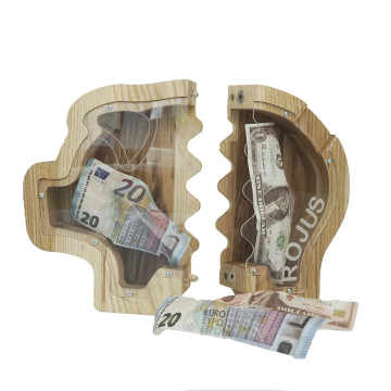 Wooden dismantlable piggy bank 